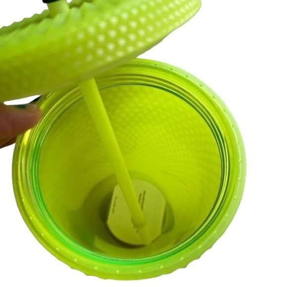 Starbucks Glow in Dark Lemongrass Studded Tumbler 16 oz Cup Straw 2022 New Gift - Picture 8 of 9